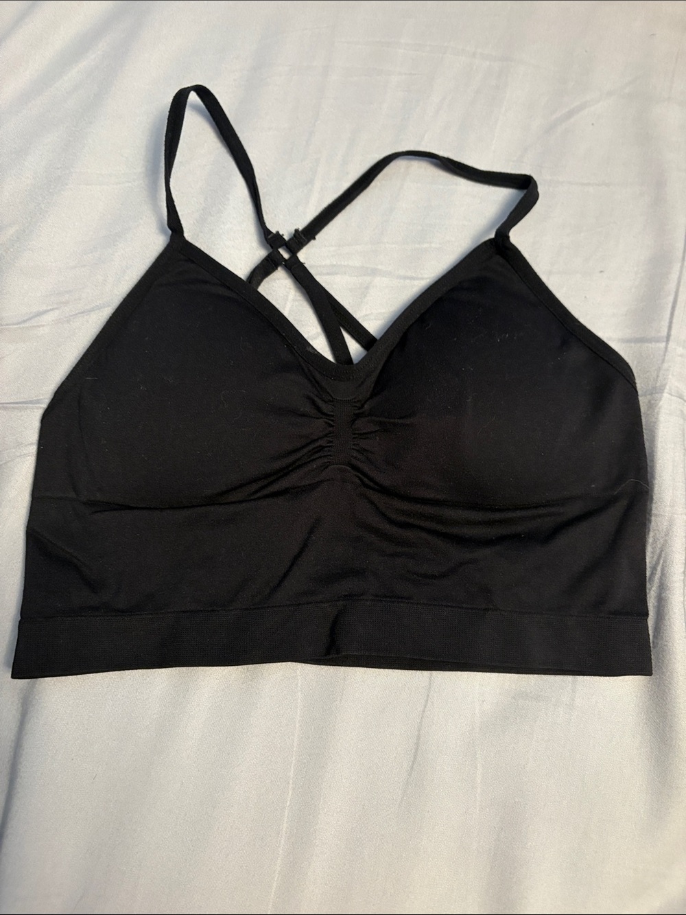 Aeropostale Black Seamless Strappy Sports Bralette